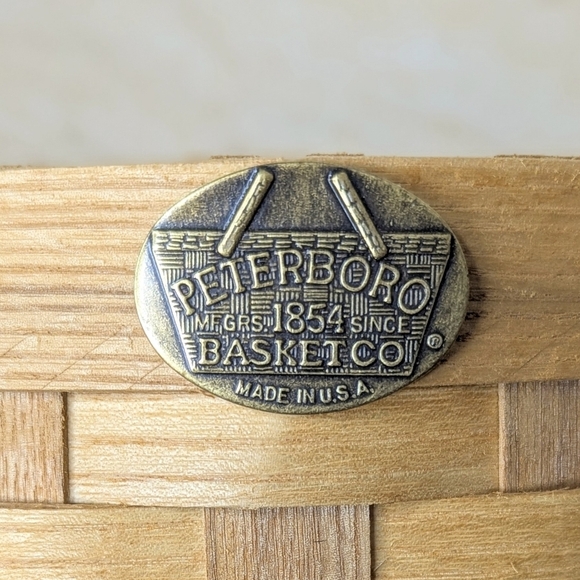 Vintage Peterboro Pretty In Pink  Gingham Liner Woven Small Feminine Basket - Picture 3 of 15